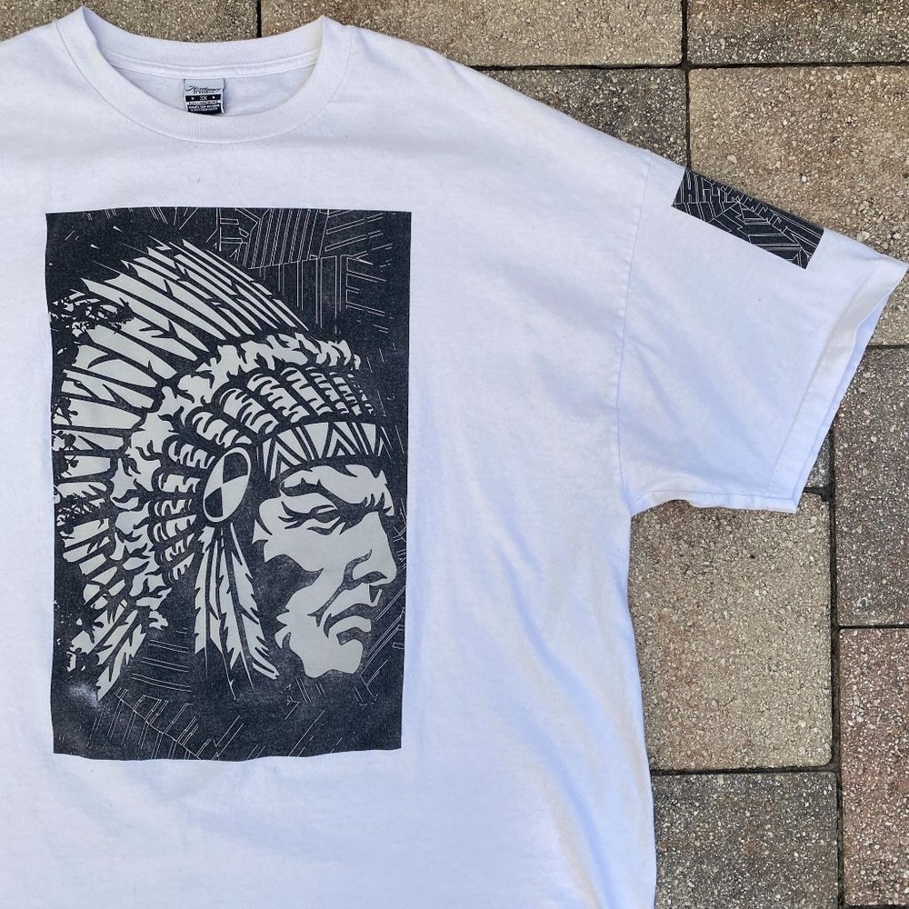 Hustle Gang Trap Uniform Sporting Goods Distressed Indian Chief T Shirt Size 3X